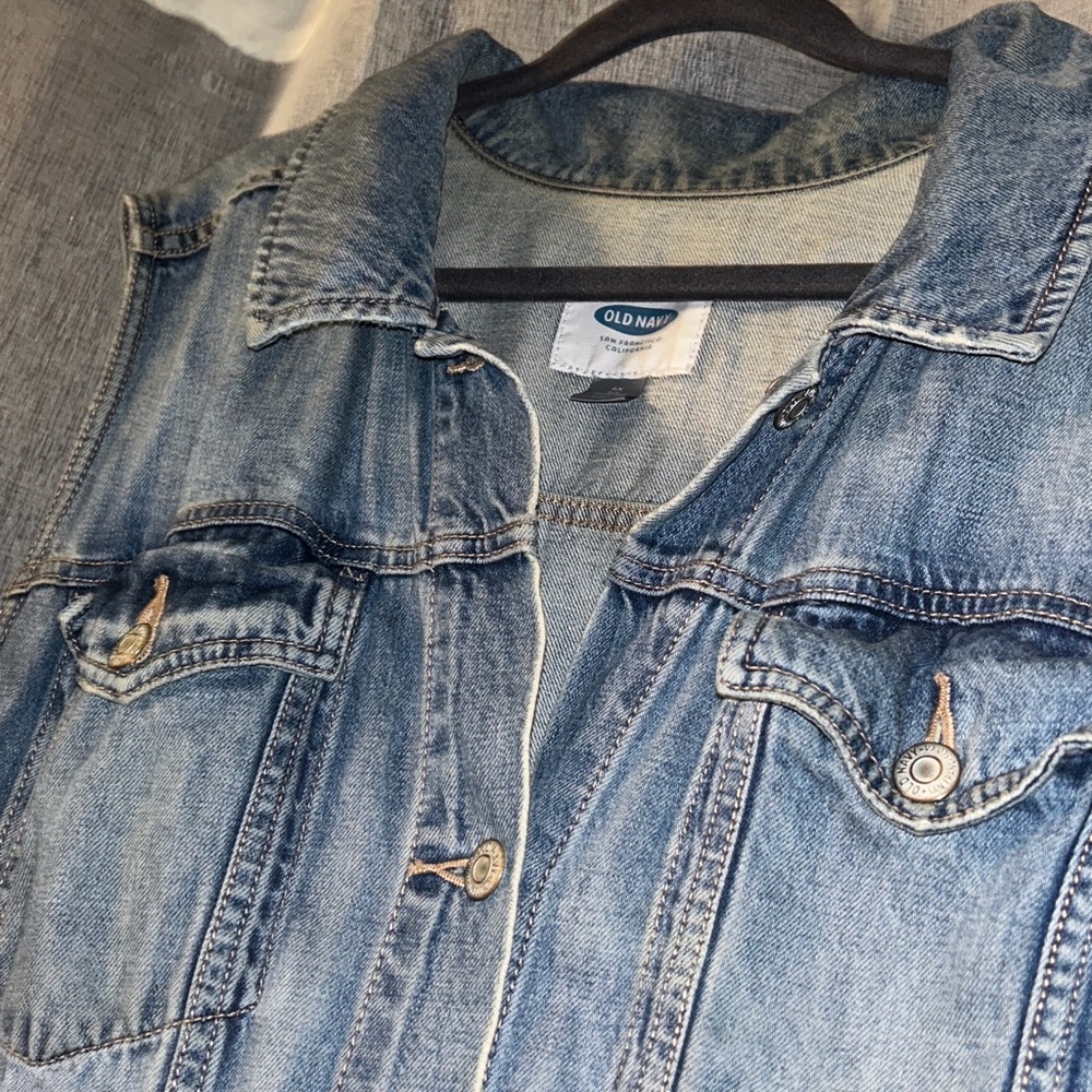 Old Navy Medium Wash Blue Denim Vest sz 4x - Picture 8 of 16